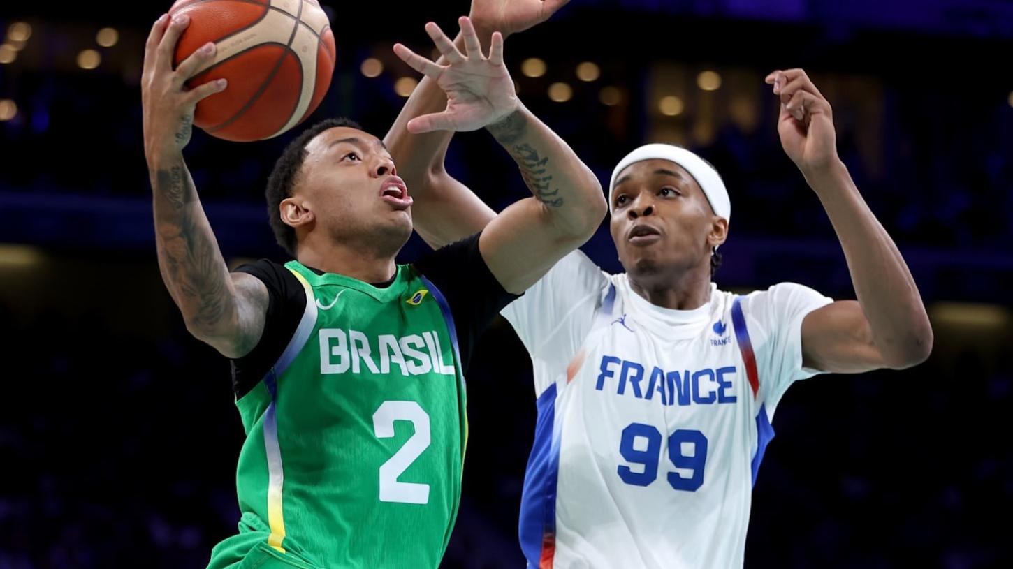 Brasil começa bem, mas não segura Wembanyama e França vence no basquete masculino