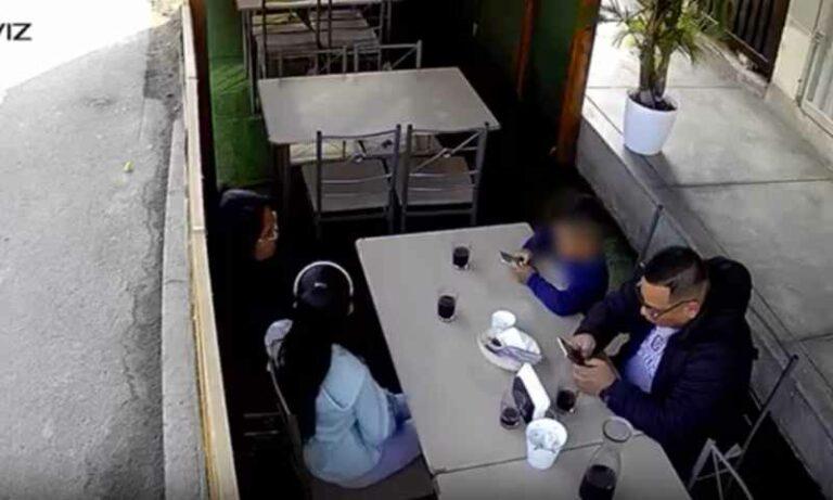 Brutal: veja momento em que pai de família é executado a tiros enquanto almoçava com os filhos
