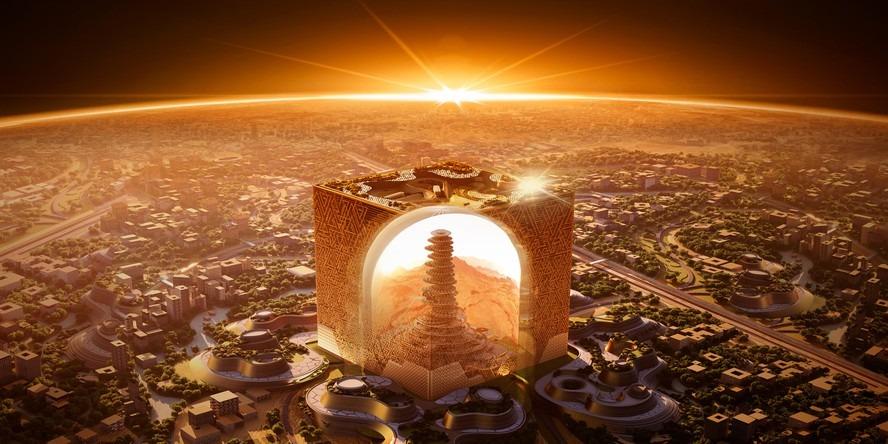 Arábia Saudita planeja construir maior arranha-céu do mundo, em forma de cubo, com 20 vezes o tamanho do Empire State