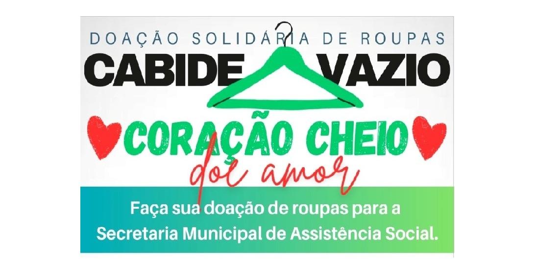 Campanha Cabide Vazio, Coração Cheio mobiliza doações de roupas em Rosário Oeste