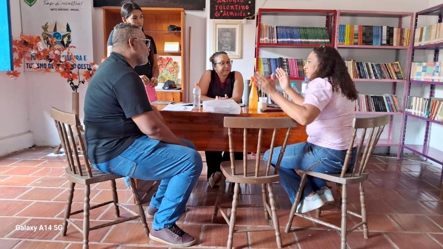 Equipe da Secel realiza visita técnica na Funcultur e vistoria Biblioteca Municipal de Rosário Oeste