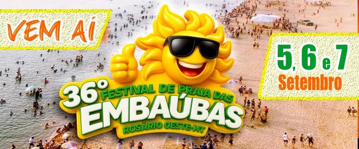 Festival de Praia das Embaúbas 2025: Rosário Oeste se Prepara para Três Dias de Música, Esporte e Diversão