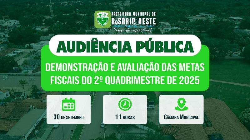 Contas Abertas: Prefeitura de Rosário Oeste detalha onde o dinheiro público foi investido no 2º quadrimestre de 2025