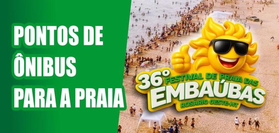 Veja aqui onde serão os pontos de ônibus para a Praia das Embaúbas em Rosário Oeste neste final de semana