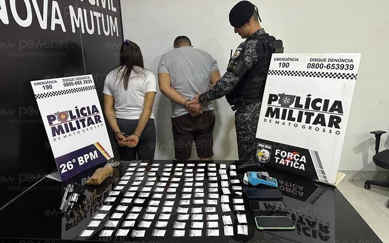 Força Tática prende casal com arma e drogas em Nova Mutum