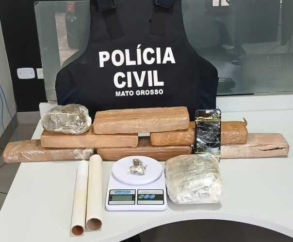 Homem foi preso em flagrante em Barra do Bugres por tráfico de drogas