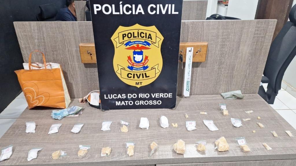 Motorista de aplicativo foi preso fazendo corrida de drogas em Lucas do Rio Verde