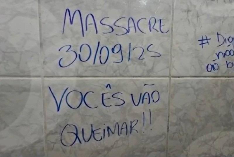 Pichação com ameaça de massacre mobiliza polícia em escola de MT