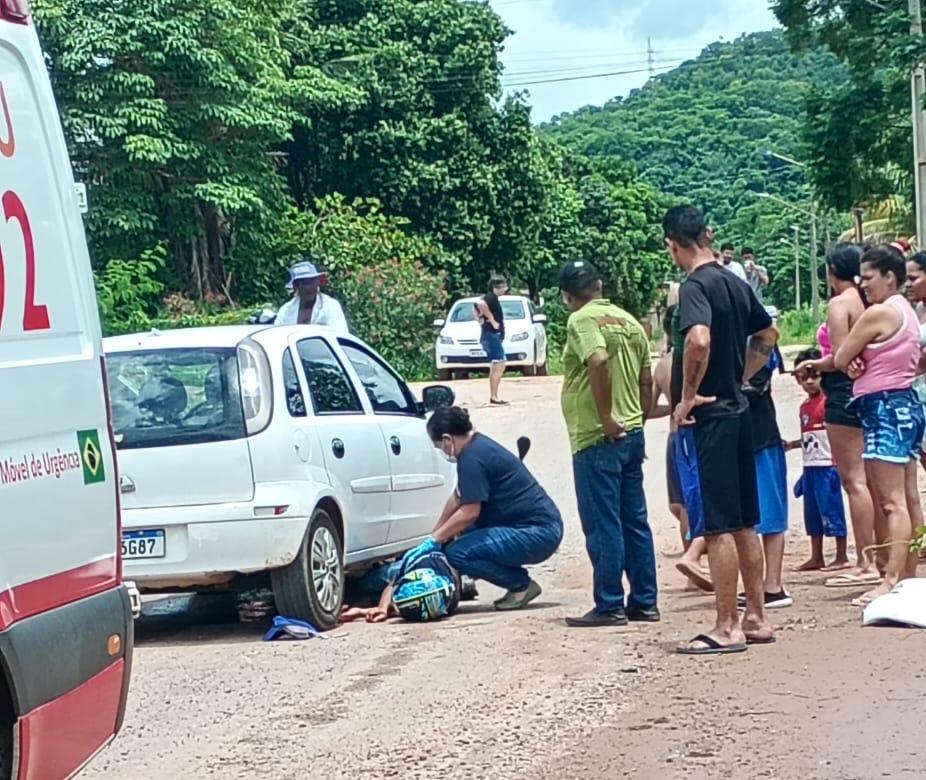 Motociclista fica ferido em acidente no bairro São José, em Nobres