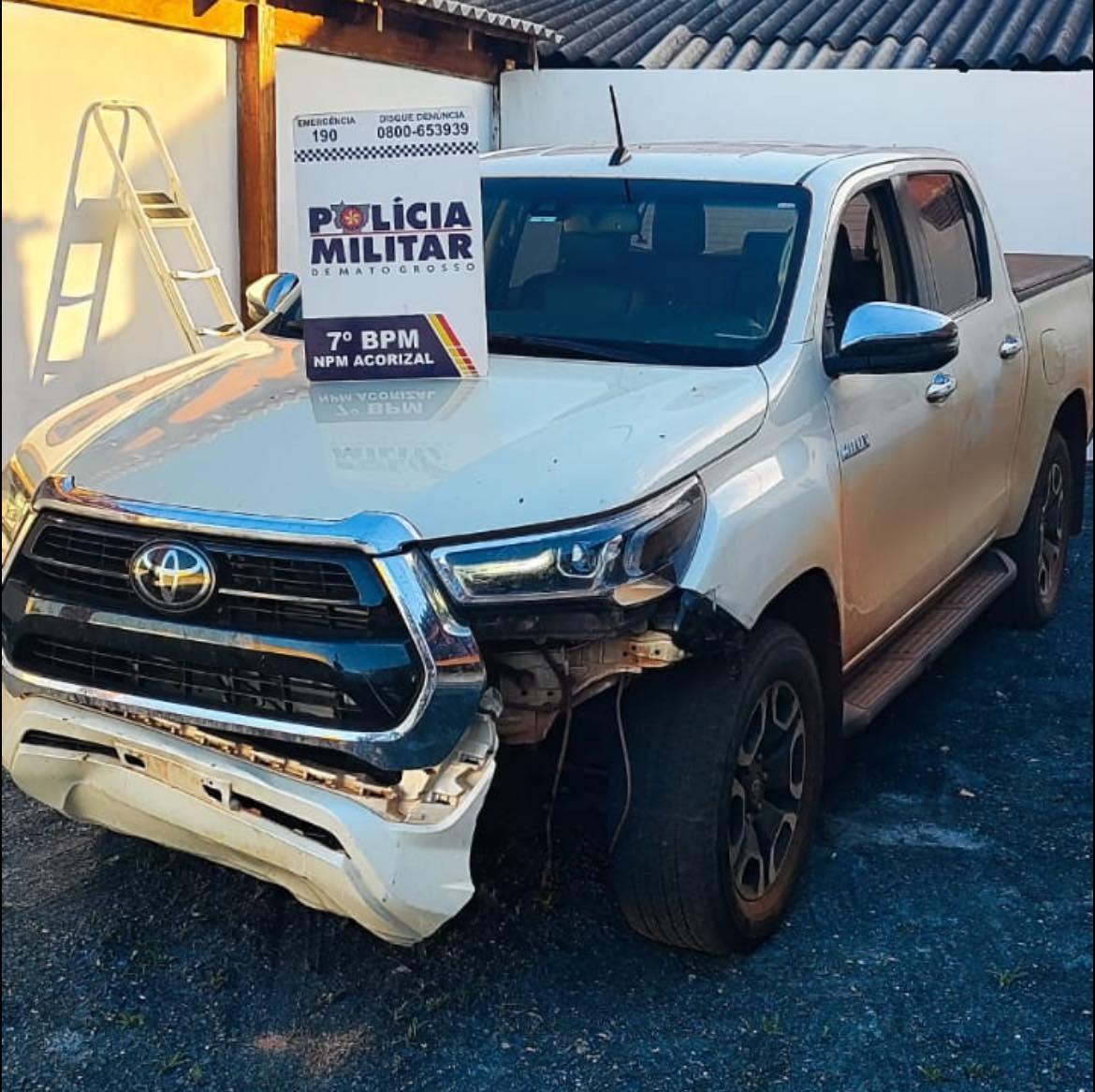 PM recupera caminhonete de luxo roubada em Cuiabá durante ação rápida em Acorizal