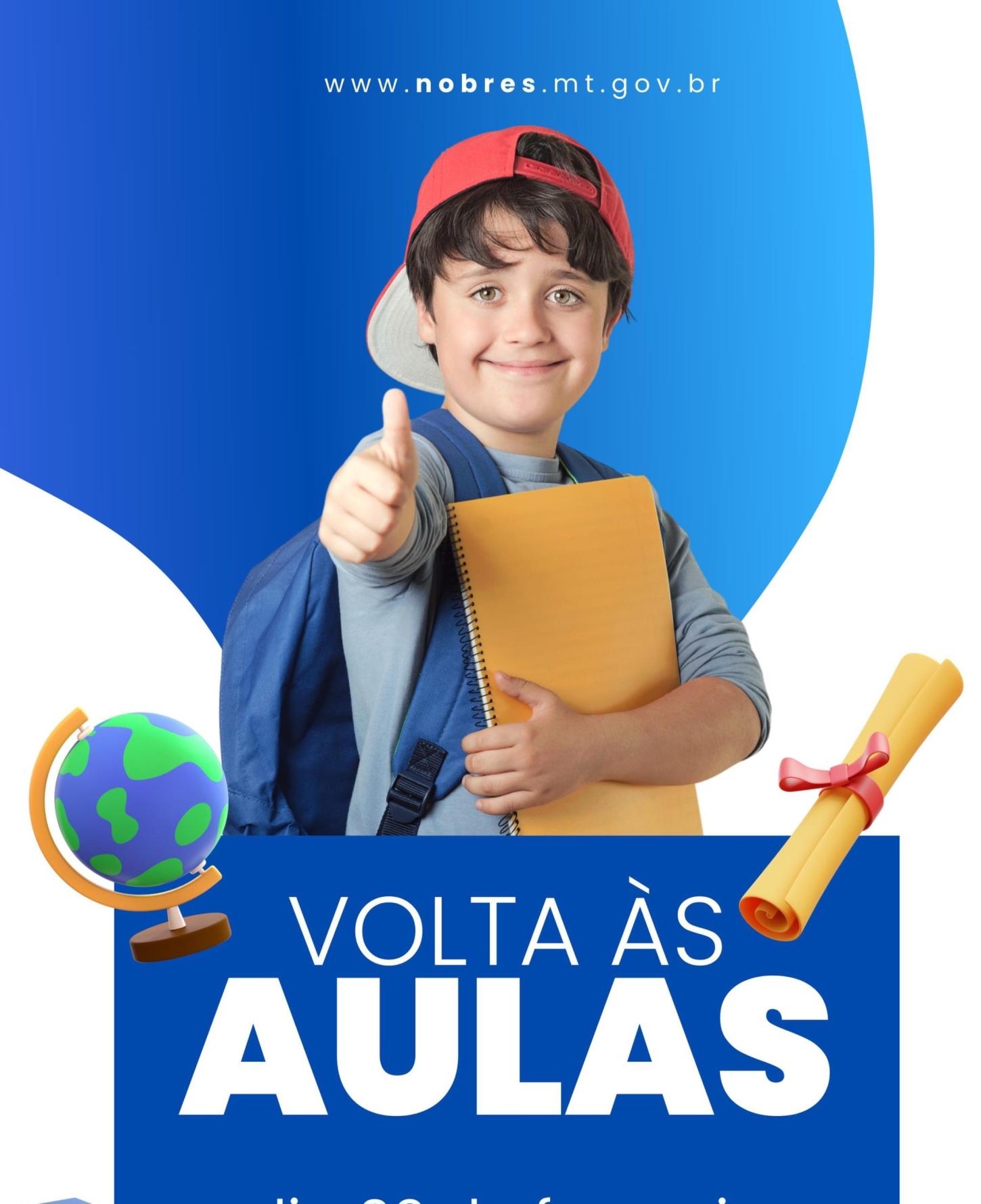 Educação de Nobres comunica início do ano letivo para estudantes municipais