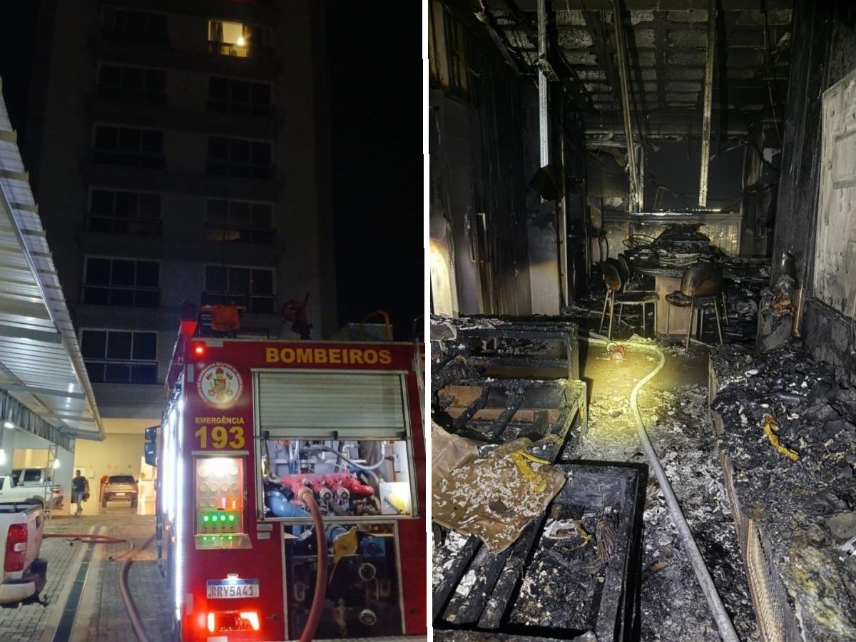 Homem joga álcool na esposa, no apartamento e ateia fogo; ela foi resgatada