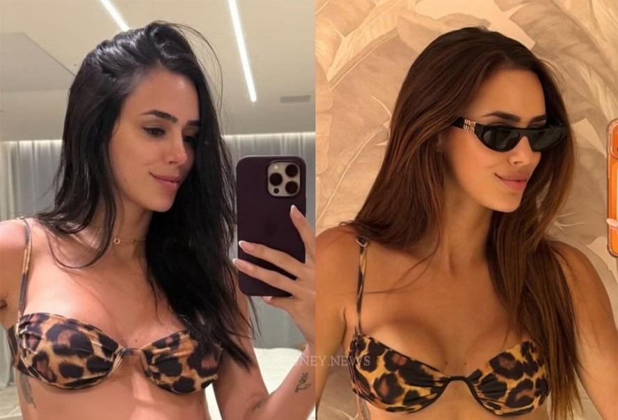 Seis meses após parto, Bruna Biancardi compara barrigão da gravidez com atual tanquinho