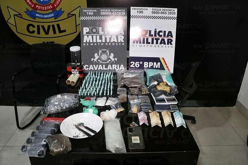 Cavalaria e 26º BPM prendem três pessoas com grande quantidade de drogas em Nova Mutum