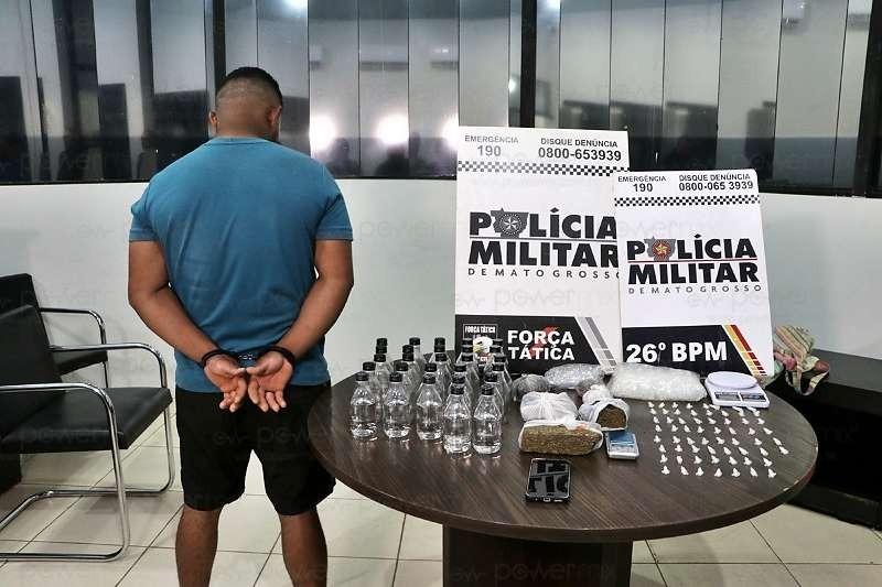 Força Tática prende homem e apreende maconha, cocaína e lança-perfume em Nova Mutum