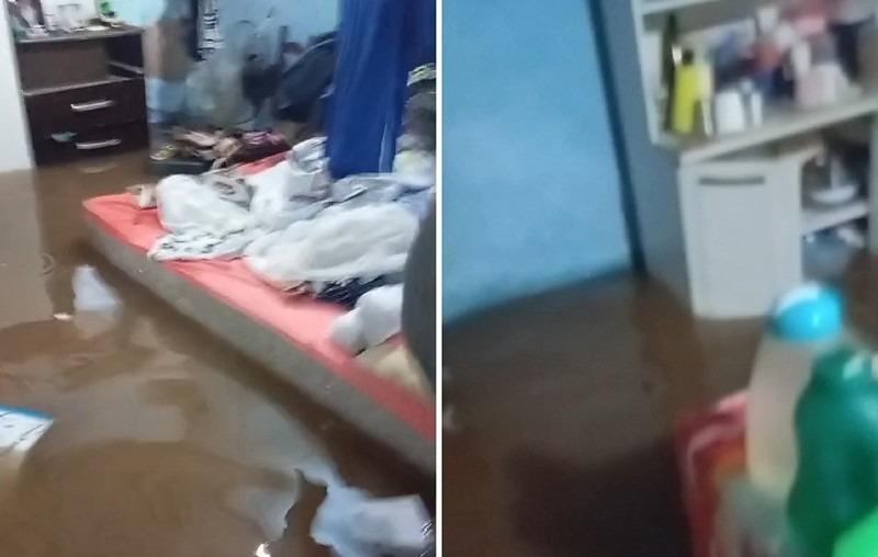 Enxurrada invade casa e deixa cômodos debaixo d’água em Cuiabá