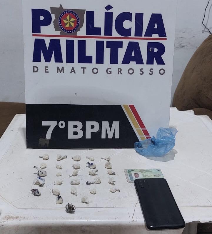 PM fez a detenção de dois adolescentes com drogas em Rosário Oeste