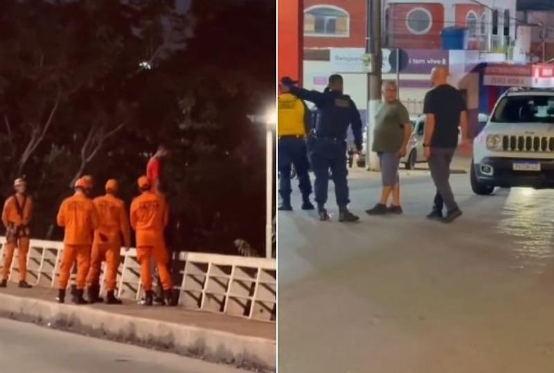 Bombeiros impedem homem de pular de viaduto em Cuiabá; Abilio auxilia no resgate