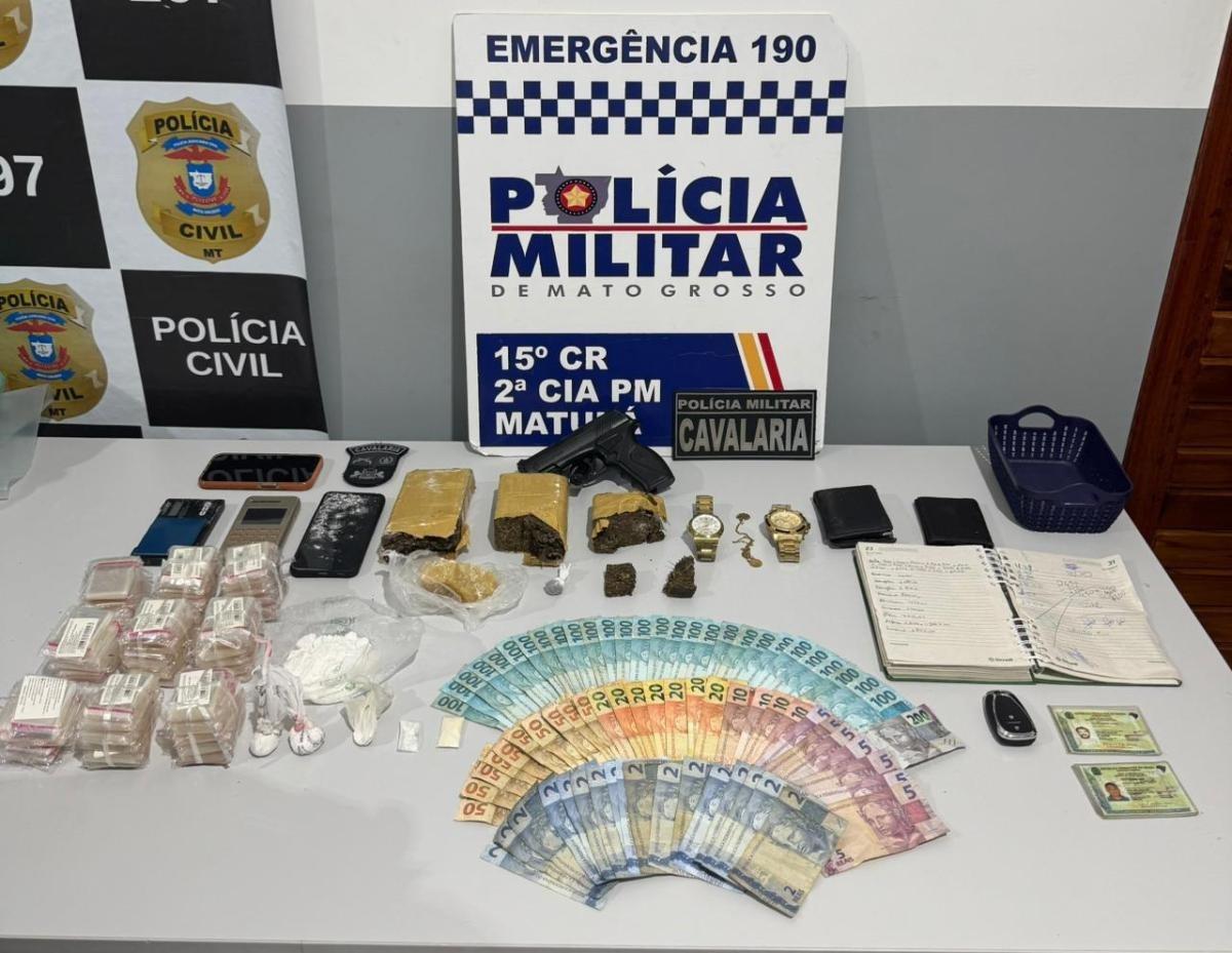 Dupla é presa com drogas e confessa ligação com facção de MT