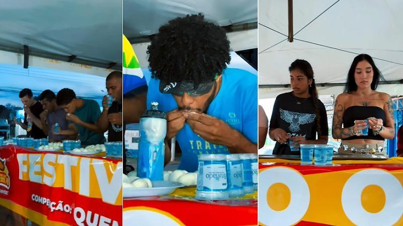 Haja estômago! Competidor devora 31 ovos e vence torneio bizarro em Várzea Grande (VG)