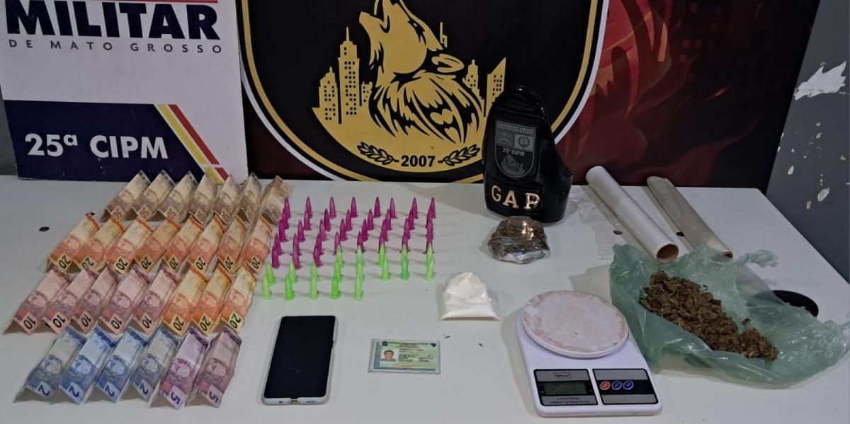 Homem é preso com 53 pinos de cocaína e maconha em VG