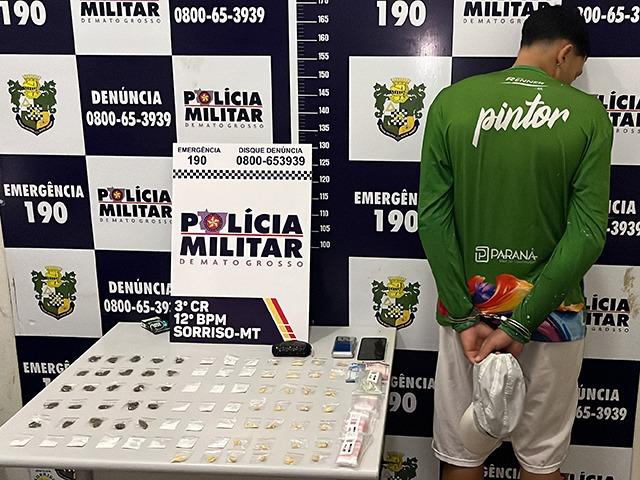 “Lojista” de facção é preso com drogas escondidas dentro de micro-ondas