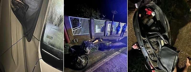 Motociclista fica ferida após colisão com carro no centro de Arenápolis