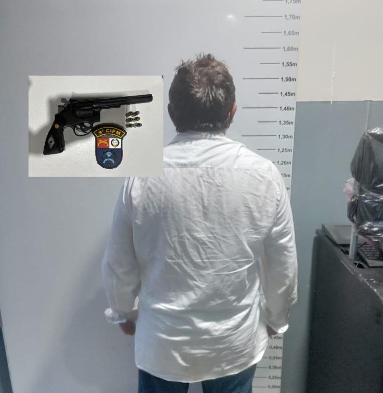 Homem foi detido por posse irregular de arma de fogo em posto de combustível em Arenápolis