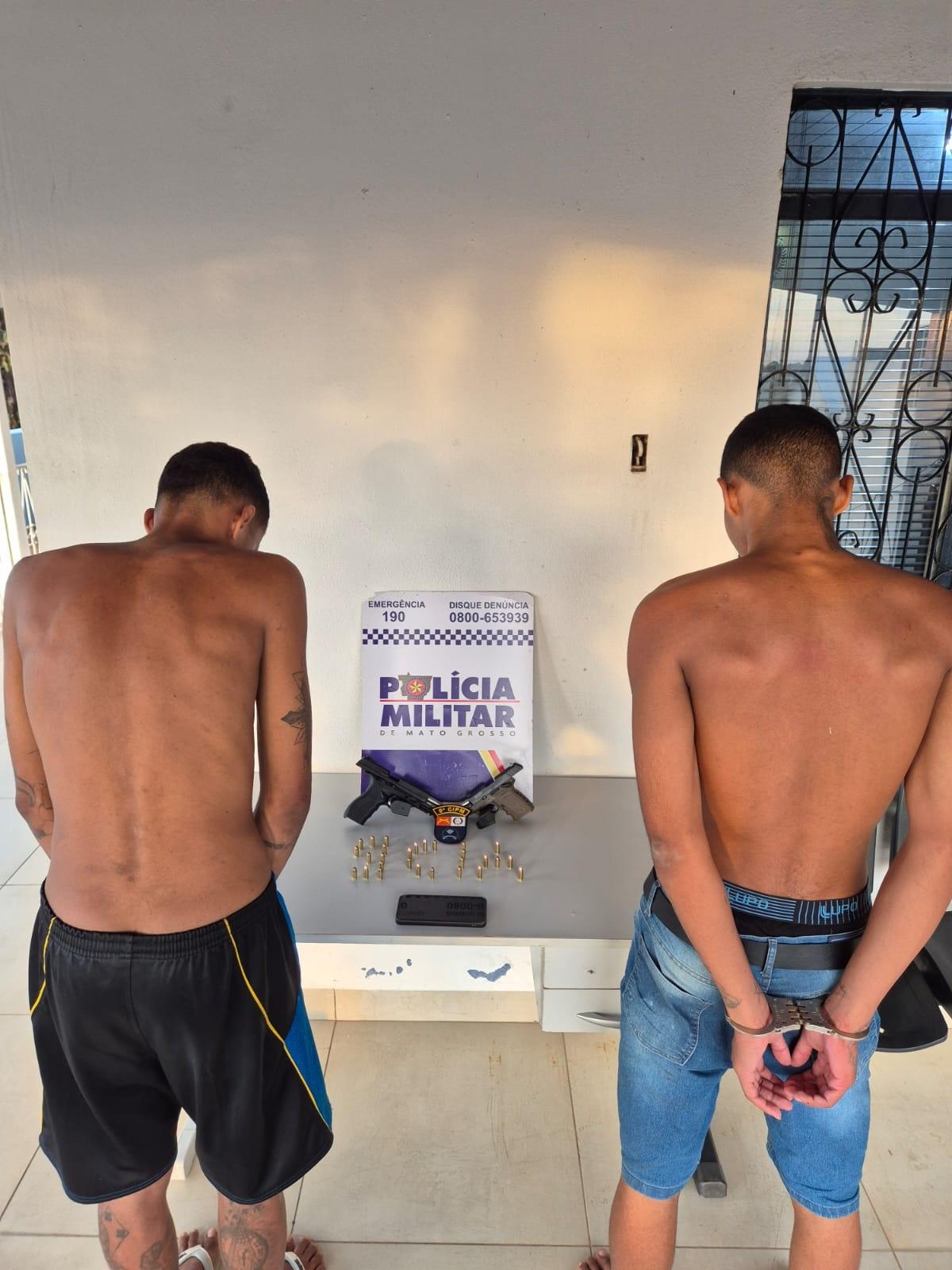 Polícia Militar prende dois suspeitos de homicídio e apreende armas em Alto Paraguai