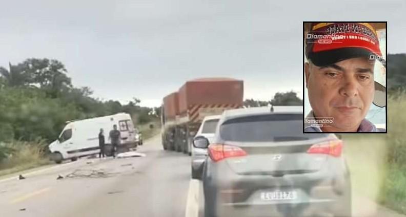 Acidente entre moto e carreta termina com morte de homem na BR-364 em Diamantino