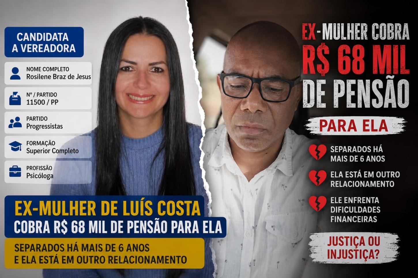 Ex-mulher de Luis Costa entra na Justiça e cobrança de pensão ultrapassa R$ 68 mil
