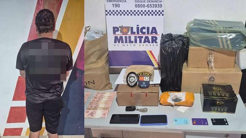 Motorista de aplicativo foi detido com droga escondida em carro na Rodovia BR-364, em Diamantino