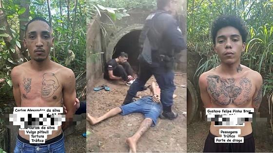 PM impede execução e resgata jovem amarrado em mata; dois foram presos