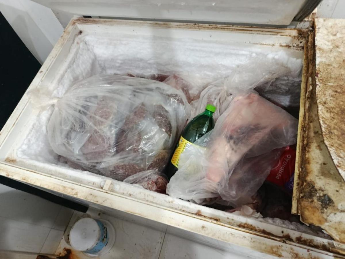Polícia fecha açougue com baratas no balcão, isca para rato e insetos no frango