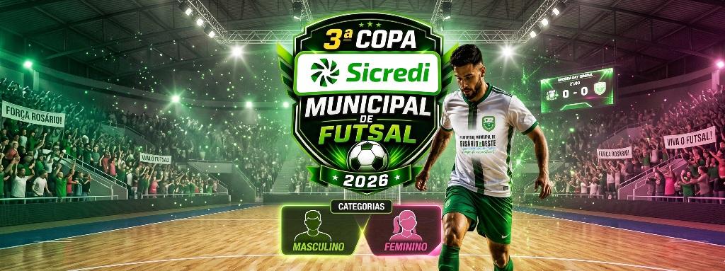 Rosário Oeste dá início à 3ª Copa Sicredi Municipal de Futsal e expectativa cresce entre atletas e torcedores