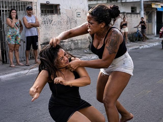 Adolescente apanha no meio da rua após faccionada do CV dizer que vítima estava tendo caso com seu marido