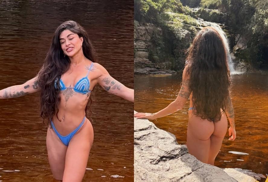 Aline Campos esbanja beleza em cliques na natureza e arranca suspiros na web
