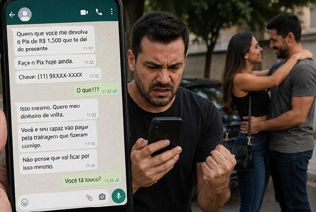 Confusão por Pix: Homem exige R$ 1.500 de volta após ver ex com outro em Sorriso (MT)