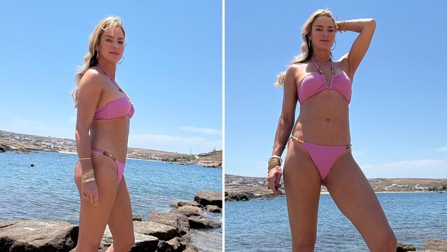Lembra dela? Longe das novelas há 12 anos, Letícia Birkheuer posa de biquíni em viagem à Grécia