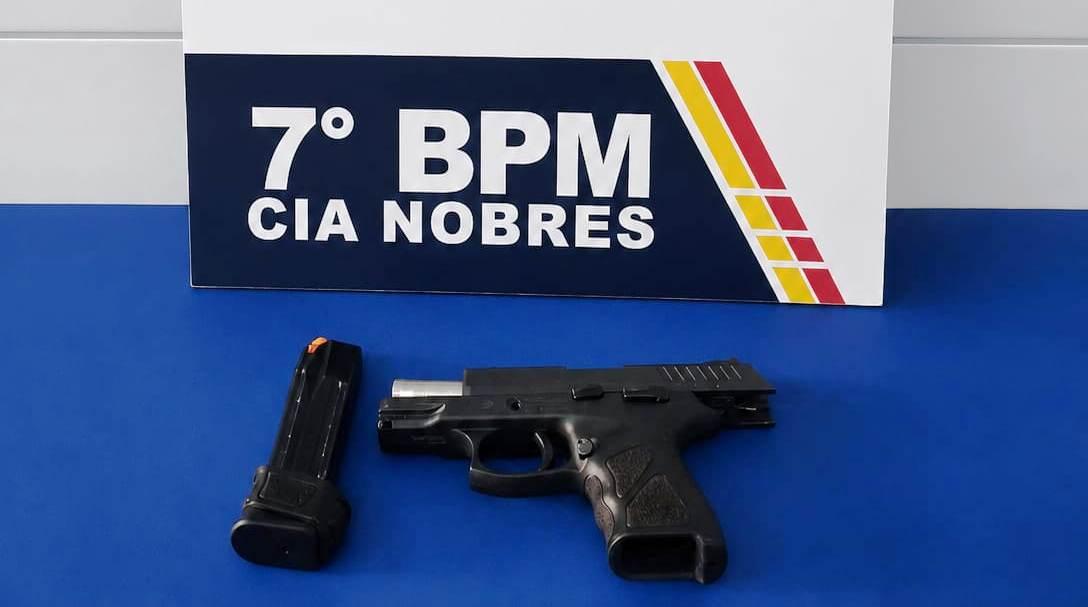 Polícia Militar apreende arma após disparo acidental em Nobres