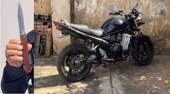 Desentendimento por negociação de motocicletas termina em ameaça com canivete em Nova Olímpia