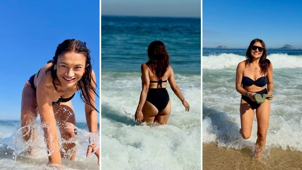 Dira Paes abre álbum de férias na praia e é muito elogiada: 'Beleza pura'