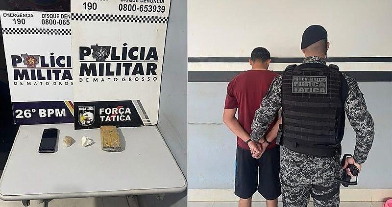 Homem é preso com drogas antes de realizar entrega em Santa Rita do Trivelato/MT