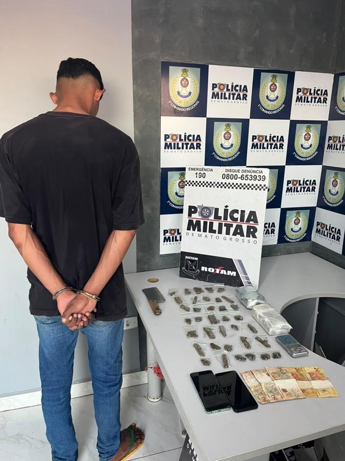 Homem foi preso pela Rotam com diversos entorpecentes