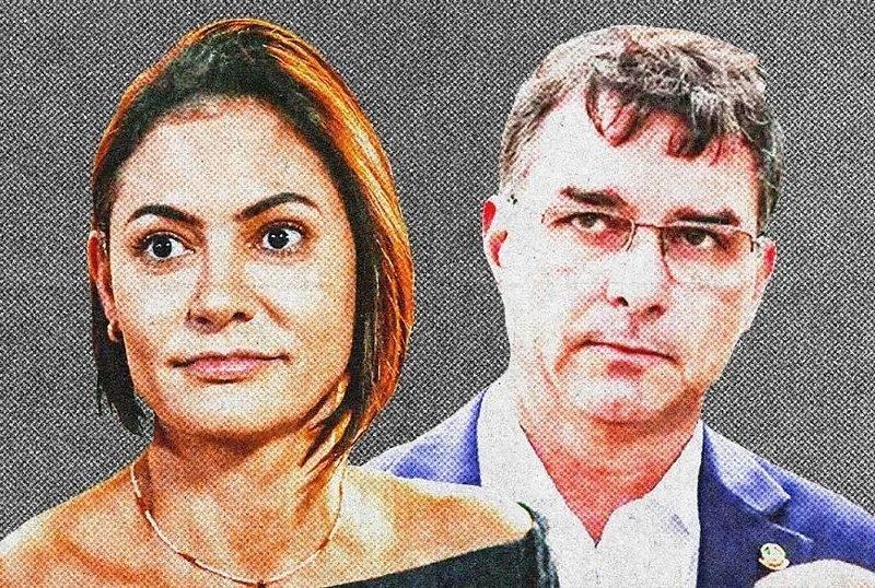 Michelle faz as pazes com Flávio Bolsonaro: 