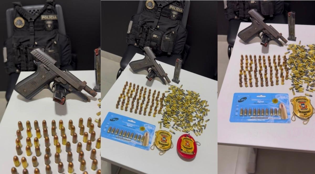 Polícia recupera arma furtava e apreende centenas de balas