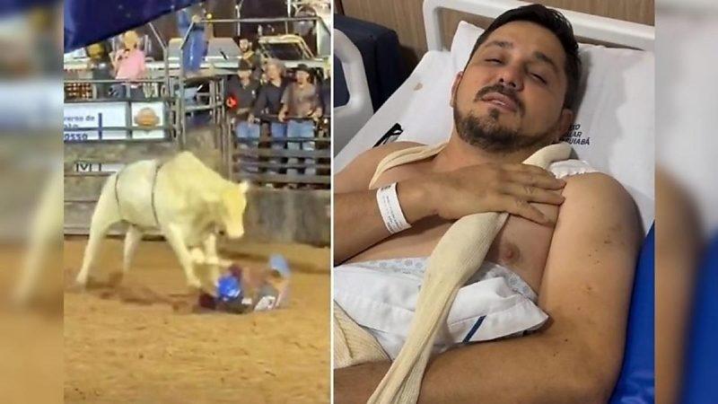 Primo de Ana Castela, presidente do PL em Cáceres, é pisoteado por touro e passa por cirurgia em MT