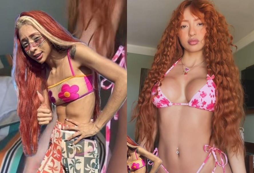 Ruivinha de Marte mostra antes e depois e brinca: 'Quem era ela?'