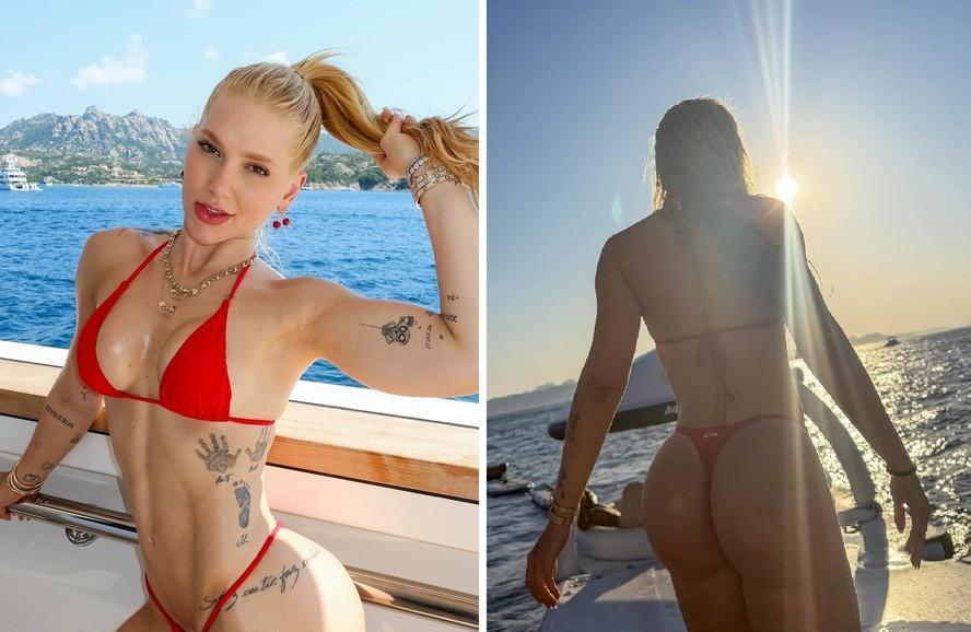 Virginia Fonseca mostra fotos 'frente e verso' em passeio de iate