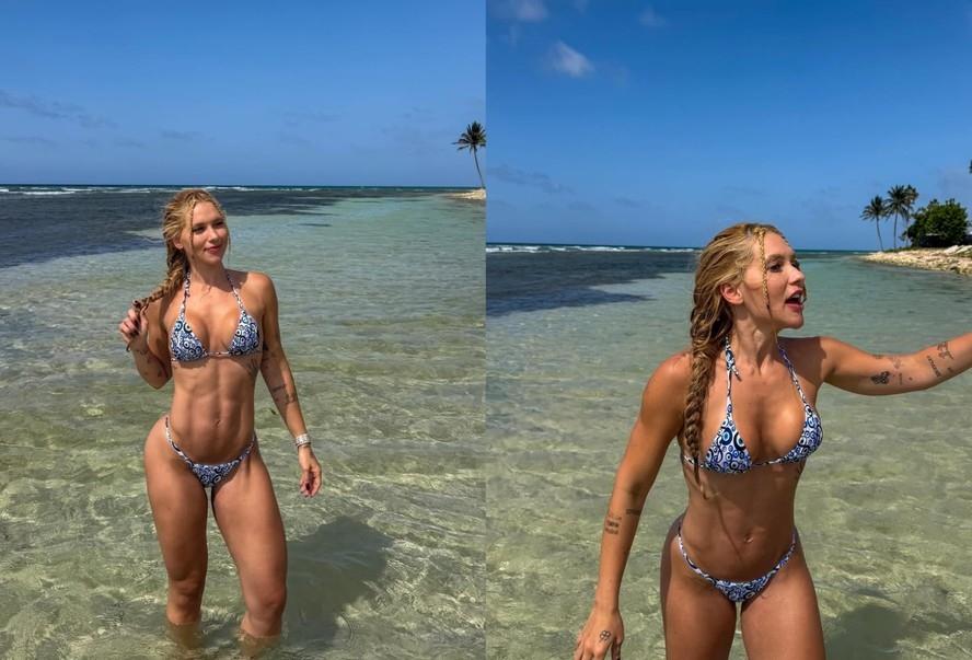 Virginia Fonseca posa de biquíni na Jamaica e revela susto com tubarão no mar